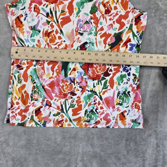 Chico's Tank Top Womens Medium Multicolor Floral Rayon Spandex Sleeveless Casual - Picture 4 of 9